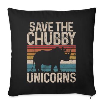 Save The Chubby Unicorns Fat Rino - Sofa pillow with filling 45cm x 45cm - black - Front