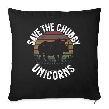 Save The Chubby Unicorns Fat Rino - Sofa pillow with filling 45cm x 45cm - black - Front