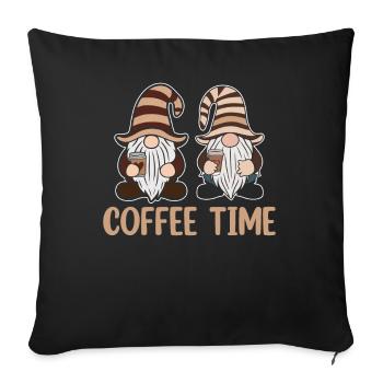 Gnome drôle & Amateur de café Café des nains de jardin - Coussin et housse de 45 x 45 cm - noir - Devant