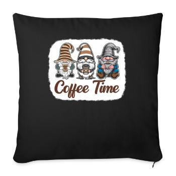Gnome drôle & Amateur de café Café des nains de jardin - Coussin et housse de 45 x 45 cm - noir - Devant