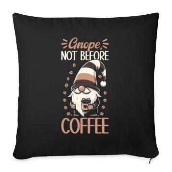 Gnome drôle & Amateur de café Café des nains de jardin - Coussin et housse de 45 x 45 cm - noir - Devant