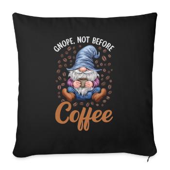 Gnome drôle & Amateur de café Café des nains de jardin - Coussin et housse de 45 x 45 cm - noir - Devant