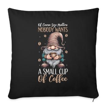 Gnome drôle & Amateur de café Café des nains de jardin - Coussin et housse de 45 x 45 cm - noir - Devant