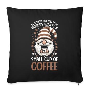 Gnome drôle & Amateur de café Café des nains de jardin - Coussin et housse de 45 x 45 cm - noir - Devant