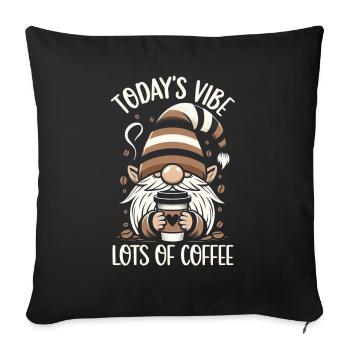 Gnome drôle & Amateur de café Café des nains de jardin - Coussin et housse de 45 x 45 cm - noir - Devant