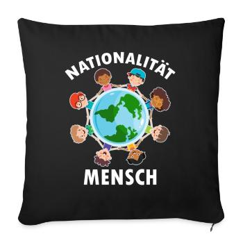 gegen Rassismus, gegen Rechts, gegen Nazis, Liebe - Sofakissen mit Füllung 45 x 45 cm - Schwarz - Vorne