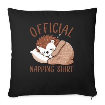 Official Sleeping House Hedgehog PJ Sleeping - Sofa pillow with filling 45cm x 45cm - black - Front