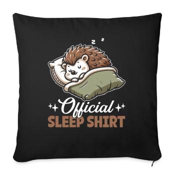 Official Sleeping House Hedgehog PJ Sleeping - Sofa pillow with filling 45cm x 45cm - black - Front