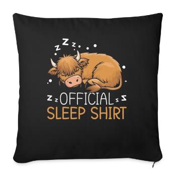 Maison de couchage officielle Highland Cow PJ Sleeping - Coussin et housse de 45 x 45 cm - noir - Devant