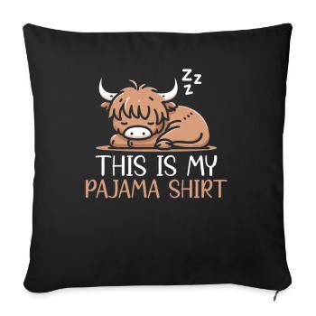 Maison de couchage officielle Highland Cow PJ Sleeping - Coussin et housse de 45 x 45 cm - noir - Devant