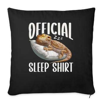 Official Sleeping House Bearded Dragon PJ Sleeps - Sofa pillow with filling 45cm x 45cm - black - Front