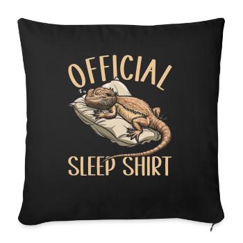 Official Sleeping House Bearded Dragon PJ Sleeps - Sofa pillow with filling 45cm x 45cm - black - Front
