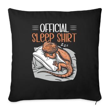 Official Sleeping House Bearded Dragon PJ Sleeps - Sofa pillow with filling 45cm x 45cm - black - Front