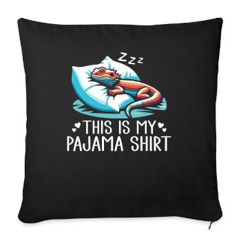 Official Sleeping House Bearded Dragon PJ Sleeps - Sofa pillow with filling 45cm x 45cm - black - Front