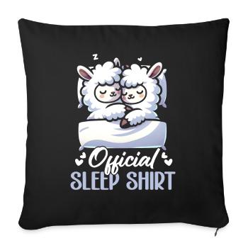 Official Sleeping House Lama PJ Sleeping Nickering - Sofa pillow with filling 45cm x 45cm - black - Front