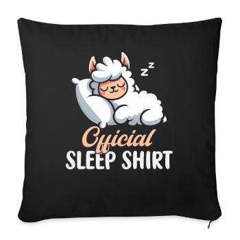 Official Sleeping House Lama PJ Sleeping Nickering - Sofa pillow with filling 45cm x 45cm - black - Front