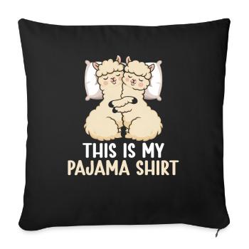 Official Sleeping House Lama PJ Sleeping Nickering - Sofa pillow with filling 45cm x 45cm - black - Front