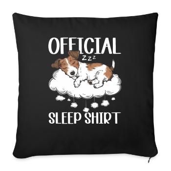 Official Sleeping House Jack Russell Terrier PJ - Sofa pillow with filling 45cm x 45cm - black - Front