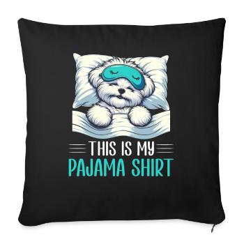 Official Sleeping Shepherd Maltese Dog PJ - Sofa pillow with filling 45cm x 45cm - black - Front
