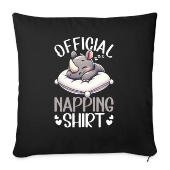 Officiel Sleeping House Rhino PJ Sleeping Nickering - Coussin et housse de 45 x 45 cm - noir - Devant