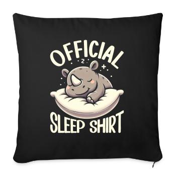 Officiel Sleeping House Rhino PJ Sleeping Nickering - Coussin et housse de 45 x 45 cm - noir - Devant