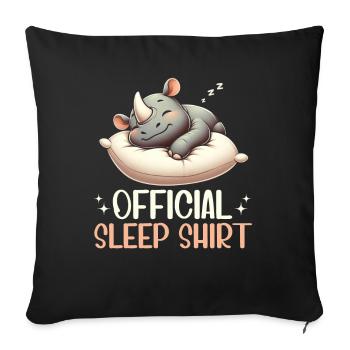 Officiel Sleeping House Rhino PJ Sleeping Nickering - Coussin et housse de 45 x 45 cm - noir - Devant
