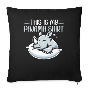 Officiel Sleeping House Rhino PJ Sleeping Nickering - Coussin et housse de 45 x 45 cm - noir - Devant