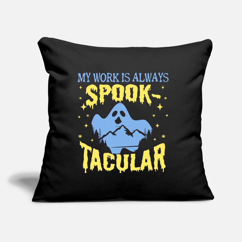 Paranormal Ghost Hunter Mon travail est effrayant Coussin et housse de 45 x 45 cm