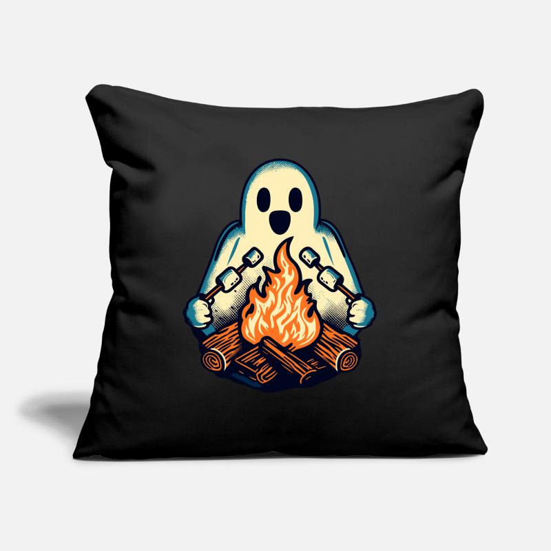 Ghost at Campfire Camping Site Halloween Spaß Sofakissen mit Füllung 45 x 45 cm