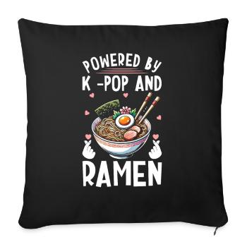 Ramen- Und K-Pop-Waren Kawaii Finger Herz - Sofakissen mit Füllung 45 x 45 cm - Schwarz - Vorne