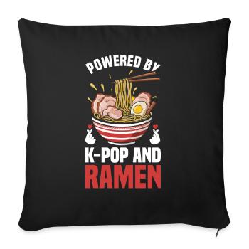 Ramen- Und K-Pop-Waren Kawaii Finger Herz - Sofakissen mit Füllung 45 x 45 cm - Schwarz - Vorne