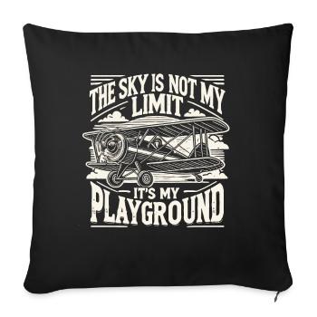 Pilote, Avion, Flyer, École de pilotage - Coussin et housse de 45 x 45 cm - noir - Devant