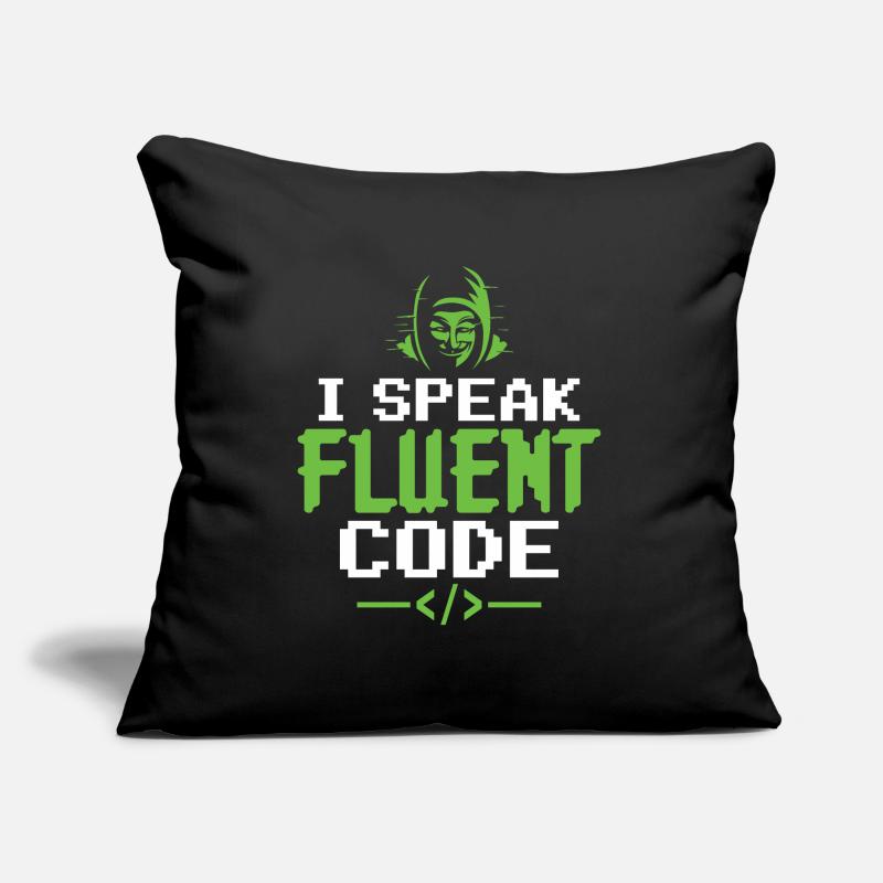 I Speak Fluent Code - Hacker éthique Cybersécurité Coussin et housse de 45 x 45 cm