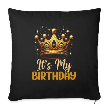 Anniversaire Reine Afro-Américain Mélanine Noir - Coussin et housse de 45 x 45 cm - noir - Devant
