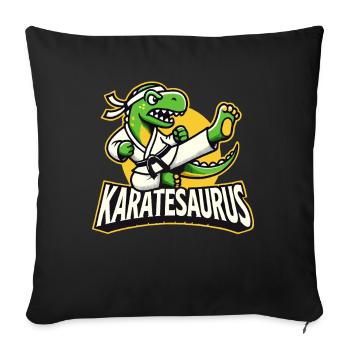 Karaté Karaté Combattant Arts Martiaux Karatesaurus - Coussin et housse de 45 x 45 cm - noir - Devant