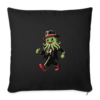 Drôle Cthulhu Politicien Dystopique Kraken - Coussin et housse de 45 x 45 cm - noir - Devant