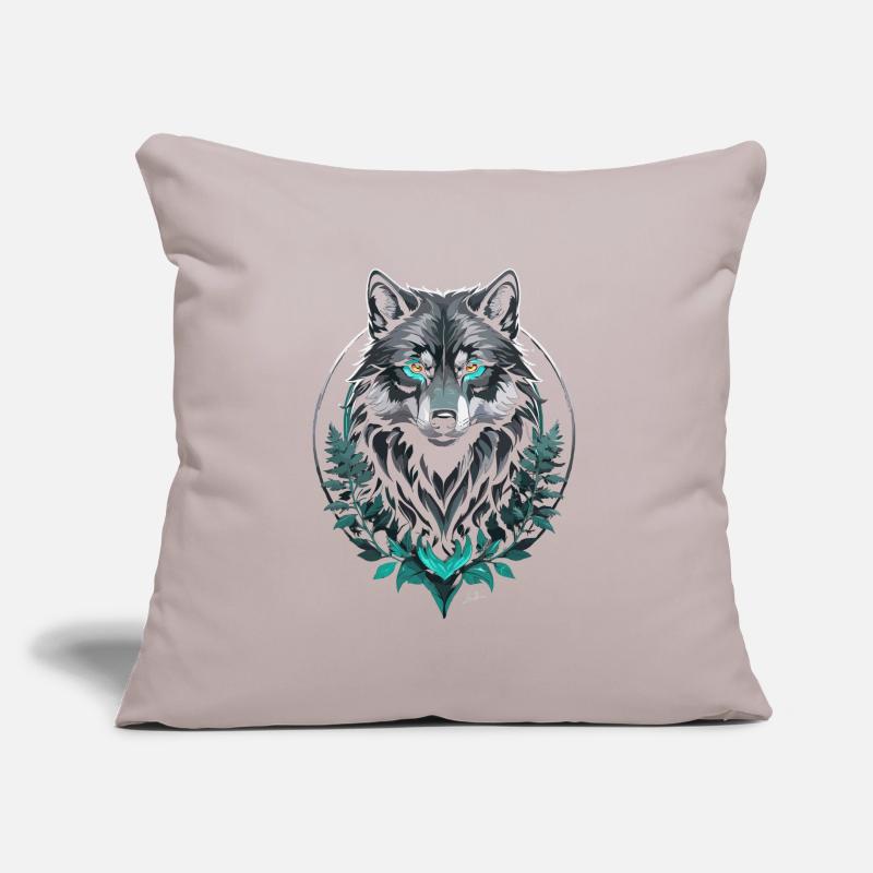 Wald Arktischer Wolf Sofakissen mit Füllung 45 x 45 cm
