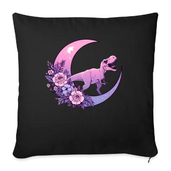 Pastel Goth T-Rex Kawaii Aesthetic Creepy - Sofa pillow with filling 45cm x 45cm - black - Front