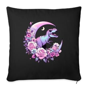 Pastel Goth T-Rex Kawaii Aesthetic Creepy - Sofa pillow with filling 45cm x 45cm - black - Front