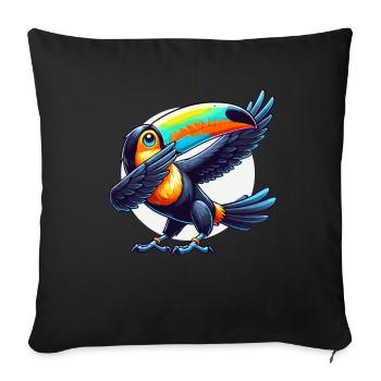 Toucan, Tropical Bird, Dabbing, Exotic - Sofa pillow with filling 45cm x 45cm - black - Front