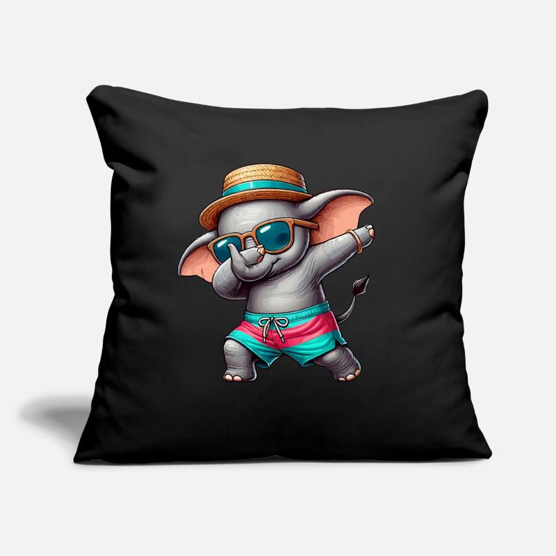 Elephant, Dabbing, Summer, Beach Summer Vacation Sofa pillow with filling 45cm x 45cm