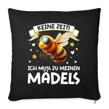 Pas le temps que j’ai pour être avec mes filles - Coussin et housse de 45 x 45 cm - noir - Devant