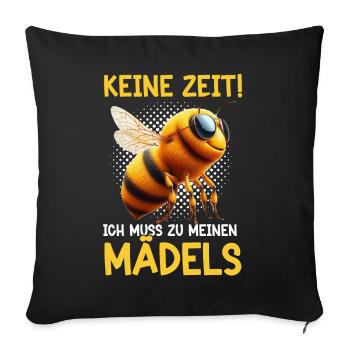 Pas le temps que j’ai pour être avec mes filles - Coussin et housse de 45 x 45 cm - noir - Devant