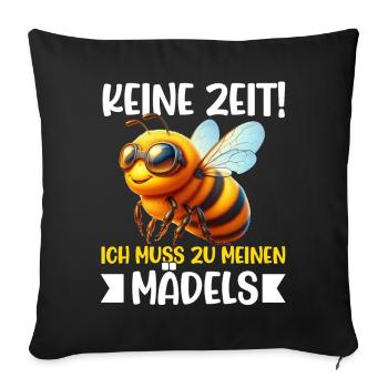 Pas le temps que j’ai pour être avec mes filles - Coussin et housse de 45 x 45 cm - noir - Devant