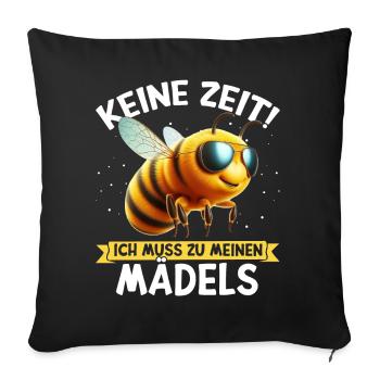 Pas le temps que j’ai pour être avec mes filles - Coussin et housse de 45 x 45 cm - noir - Devant