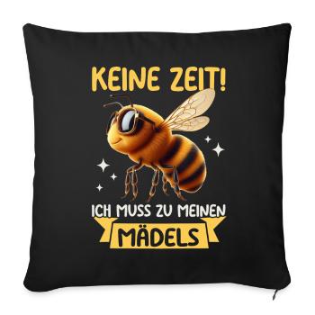 Pas le temps que j’ai pour être avec mes filles - Coussin et housse de 45 x 45 cm - noir - Devant