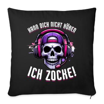 Je ne t’entends pas, je joue, je joue, je joue - Coussin et housse de 45 x 45 cm - noir - Devant