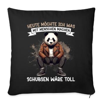 Today I want to do something with people Push - Sofa pillow with filling 45cm x 45cm - black - Front