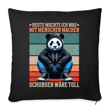 Today I want to do something with people Push - Sofa pillow with filling 45cm x 45cm - black - Front