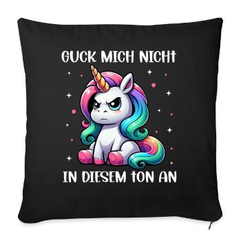 Ne me regarde pas sur ce ton Licorne Licorne - Coussin et housse de 45 x 45 cm - noir - Devant